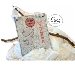 Stickdatei ITH - Wimpel Basic blanko Fähnchen mit Ösen